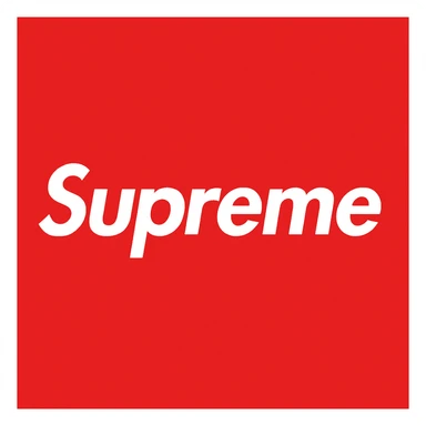 Remove the black border from the Supreme logo, keep only the white text on a red rectangle, no outline, preserve the original style of the logo. sticker