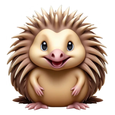 Cinematic Comical Echidna Portrait Emoji, Head tilted dramatically with an exaggeratedly amused expression, featuring a quirky, spiky fur with a scrunched-up face and wide, expressive eyes full of playful disbelief, Simplified yet hilariously expressive features, highly detailed, glowing with a slightly sassy glow, high shine, dramatic yet playful, stylized with an air of cheeky mischief, bright and endearing, soft glowing outline, capturing the essence of a spirited and over‐the‐top echidna, so meme‐worthy it feels like it could prick its way into internet fame instantly! sticker