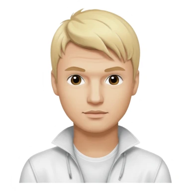 Nick Carter from Backstreet Boys with blonde hair, white outfit sticker