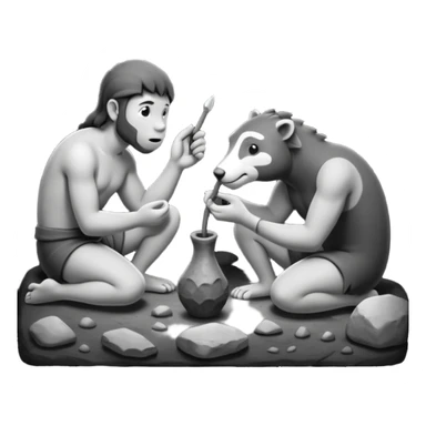 stone age cave art sticker