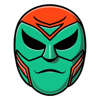 luchador mask in Milwaukee Bucks basketball team colors sticker