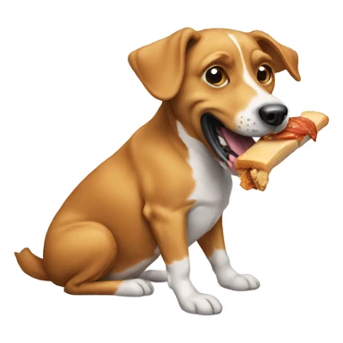 Dog eating chicken sticker