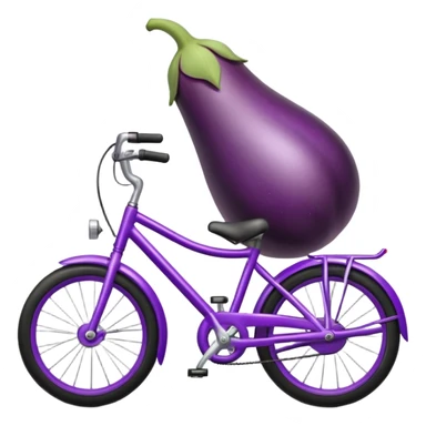 An eggplant riding a bike sticker