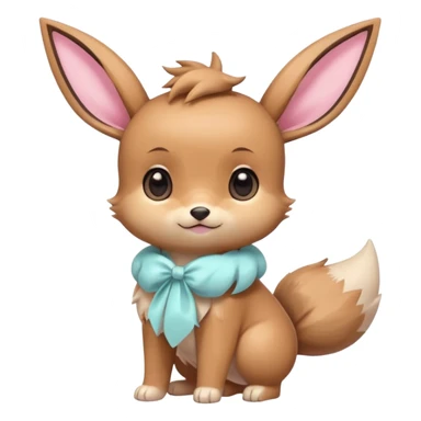 Kawaii Shiny Colorful Pastel Baby Innocent Chibi Kawaii Cute Adorable Eevee Full Body sticker