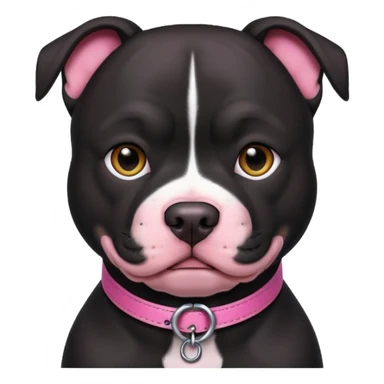 Black pitbull pink collar  sticker