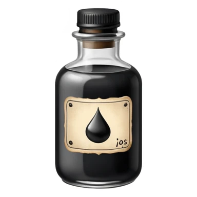 Ink bottle with label
 sticker