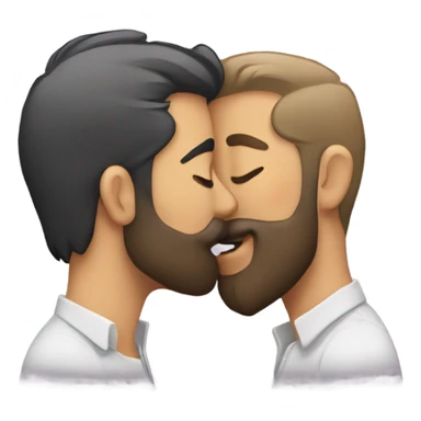 gay kiss beard sticker