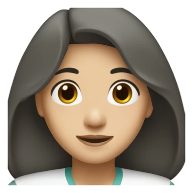 Pretty Asian nurse with long black hair and brown scrubs sticker