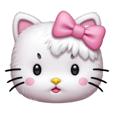 hello kitty rosto menos realista com laço rosa sticker