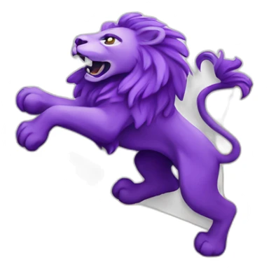 rampant purple lion in a white flag sticker