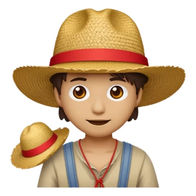 Fait moi cette emoji 🏴‍☠️ parfait maintenant rajoute un chapeau de paille avec un fil rouge c'est tout  sticker