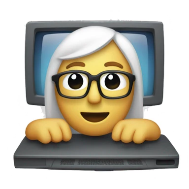 MAKE A COMPUTER WITH ON THE SCREEN LIKE A PERSONÈS EDITING A VIDEO sticker