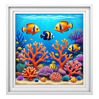 Great Barrier Reef Landmark Emoji – Featuring colorful coral formations and tropical fish. sticker