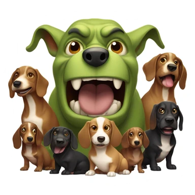 Shrek overlord of weenie dogs sticker