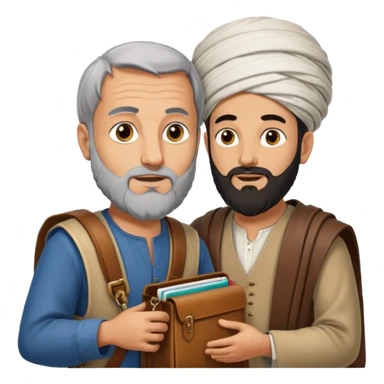 herodotus speaking with a Persian man, who is carrying the mail sticker