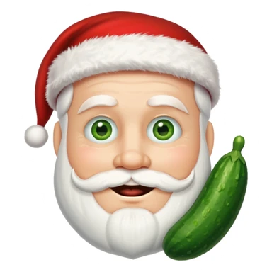 Santa with cucumber slices on his eyes sticker