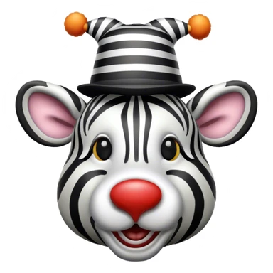 Zebre avec un chapeau de clown sticker