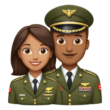 Military husband and iconic wife brownskin sticker