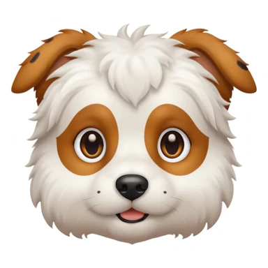 White dog with brown spots on eyes fluffy sticker