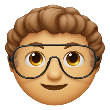 Ai emoji hombre  lentes naranja cabello corto ojos cafés orejas pequeñas color de piel morena sticker