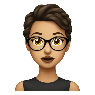 Brunette girl with glasses gorgeous giving kisses sticker