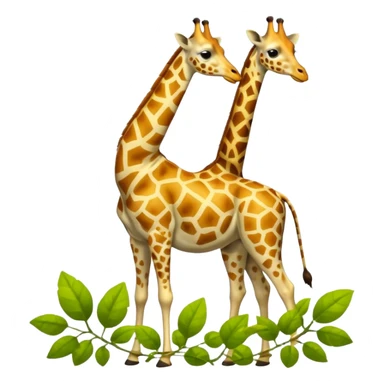 giraffe eating leaves sticker
