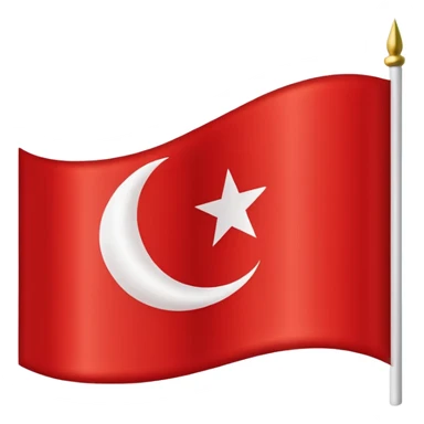 Turkish flag with turquoise sticker