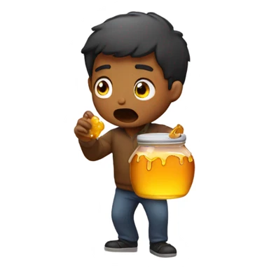 person throwing up honey sticker