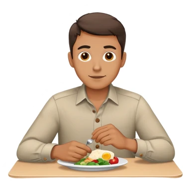 a man is having lunch at the table sticker