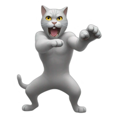 Cat in a fight with fog sticker