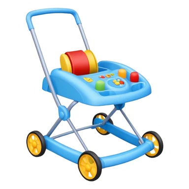 blue baby walker with toys on it sticker