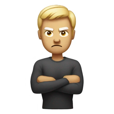 angry person with crossed arms sticker