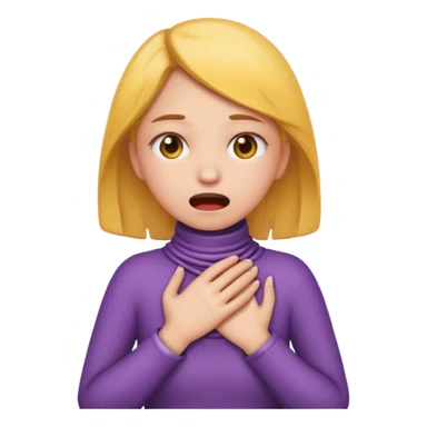 A girl choking herself but it need to look like an apple emoji like this 💁‍♀️🙆‍♀️🤰🙋‍♀️🙆‍♂️🫄🙅‍♀️🙅 sticker