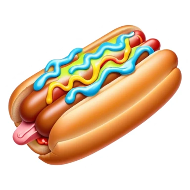 Melting neon ice cream hot dog  sticker
