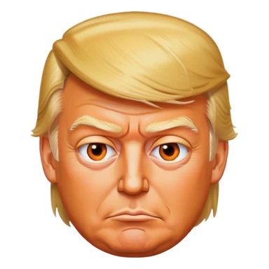 Donald Trump with super orange tan squinting sticker