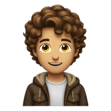 Garçon cheveux bruns beau sticker