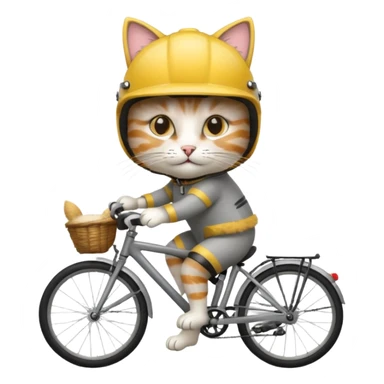 cat cyclist sticker