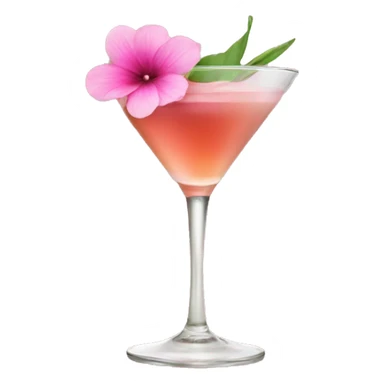 Cocktail with pink flowers sticker