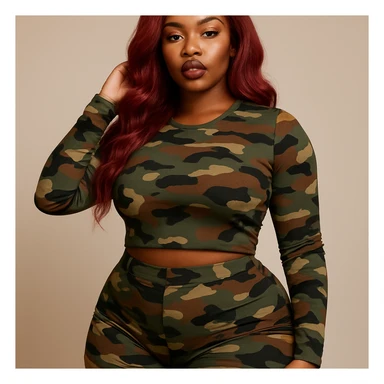 redbone baddie in camo sticker