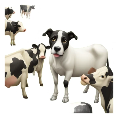 Dog with cows  sticker