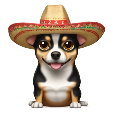 Mexican sombrero with chihuahua sticker