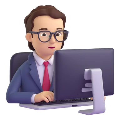 business analyst studying price data on computer sticker