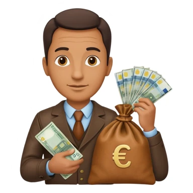 UNCLE WITH a bag of Euro MONEY sticker