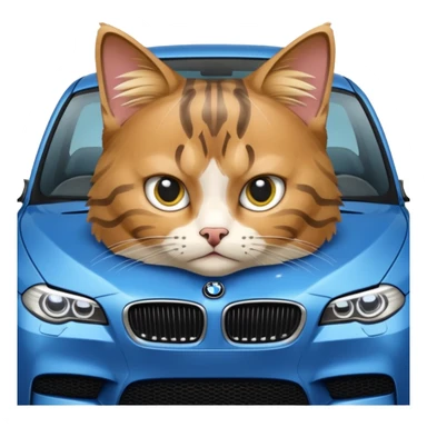 kedi bir bmw m5 kullanıyor sticker