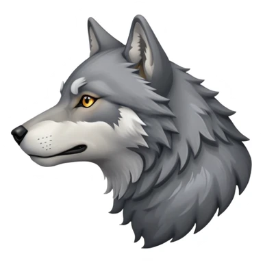 wolf head in profile view, side view of wolf face sticker