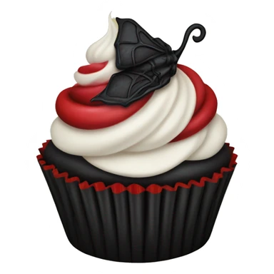 Gothic Black and red vintage cupcake sticker
