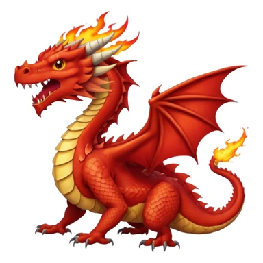 a red wales dragon breathing fire sticker