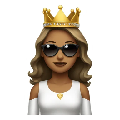 Girl with sunglasses with a crown sticker