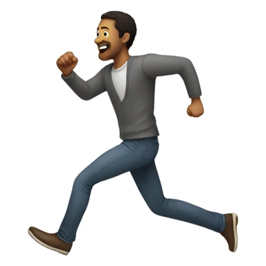 a man chasing somebody sticker