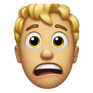 Emoji rolling his eyes and gasping in despair  sticker